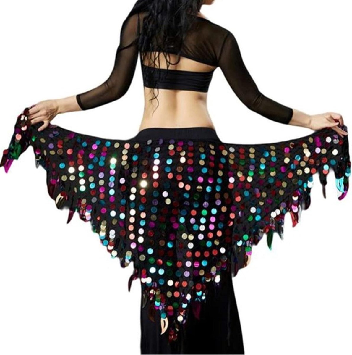 Dans Sjaal - Heupband Accessoire - Buikdans Optreden - Comfortabel Ontwerp - 150 cm Lengte - Veelkleurig