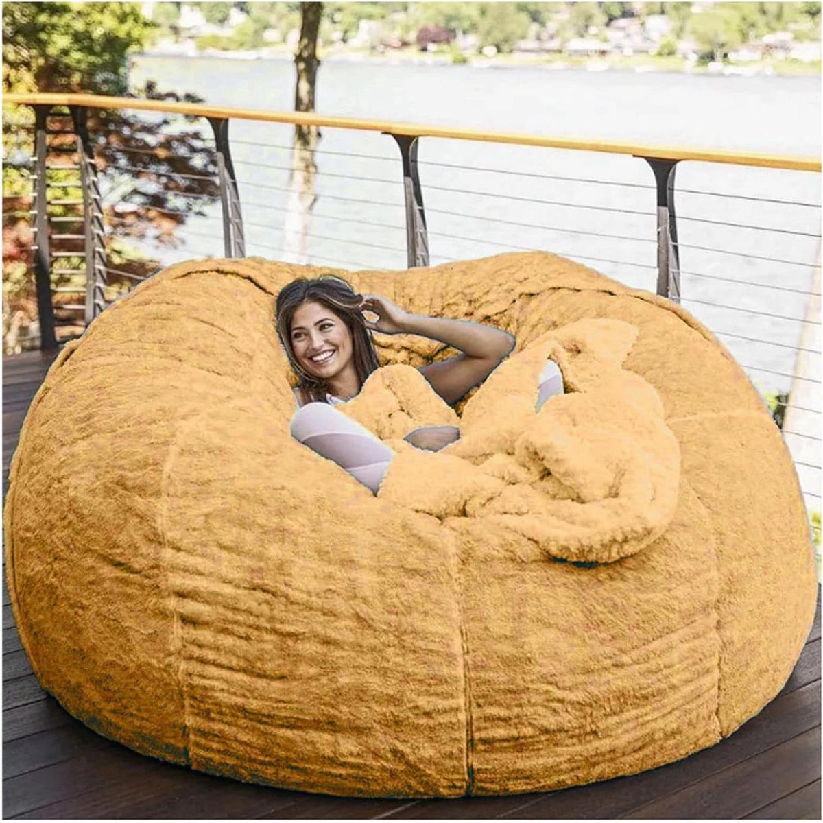 Zitzak Stoelhoes - Bankhoes Loungestoel - Comfortabel Loungen - Zacht Imitatiebont - 180x9