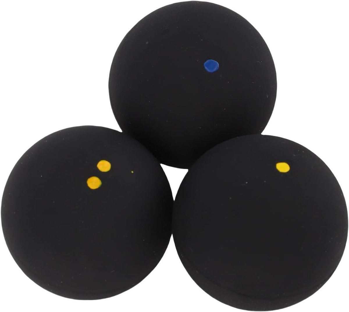 Professionele squashbalset met dubbele gele, enkele gele en blauwe stipballen voor gevorderde spelersoefeningen en beginnerstraining, helpt bij de voortgang van