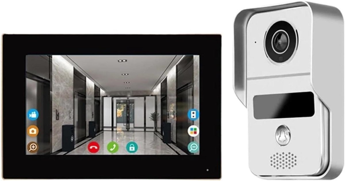 Video Deurbel - Thuis Intercom - Veiligheid Thuis - HD Nachtzicht - 7 Inch Scherm - Wit