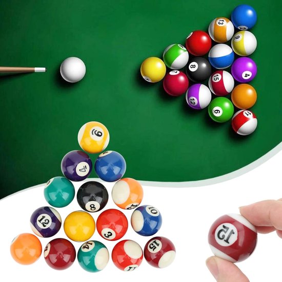 Training Ball voor Poolcue, 16 Stuks Eco-vriendelijk 38mm Hars Billiard Ballen voor Kinderen, Mini Pooltafel Accessoire voor Speelkamers en Recreatie — afbeelding 5