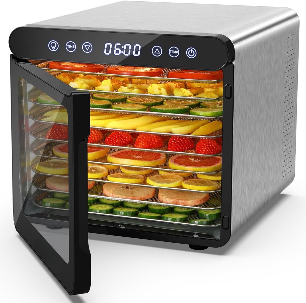RWB® Voedseldroger - Dehydrator - Droogoven - Zwart/Zilver - 41cm x 34cm x 32cm