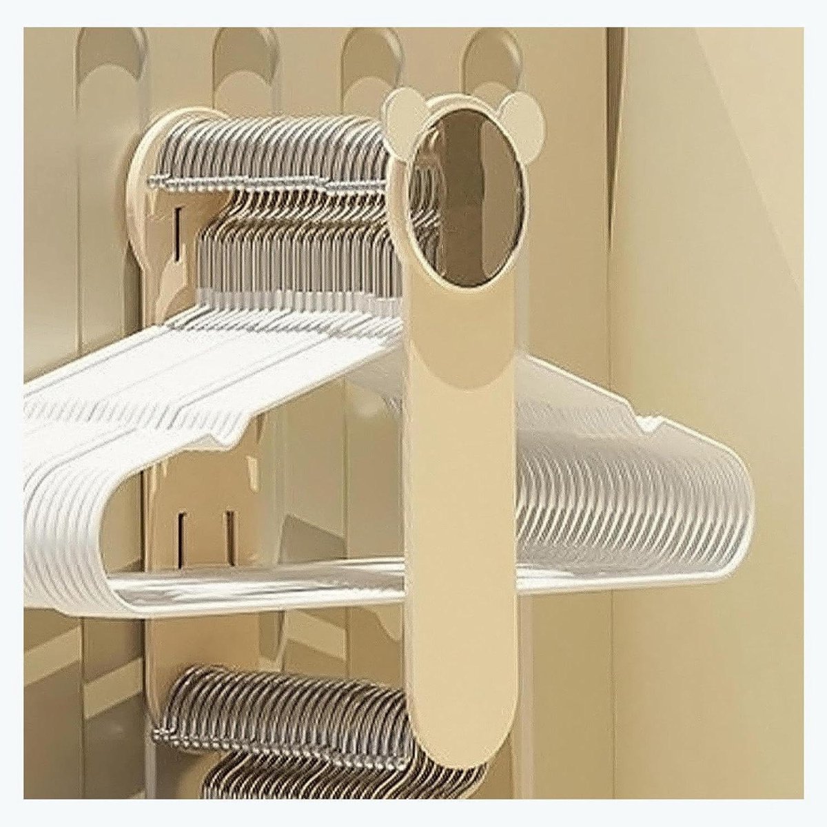 Kledinghanger Organizer - Kast Systeem - Ruimte Besparen - Opvouwbaar Wandmodel - 1 stuk - Beige