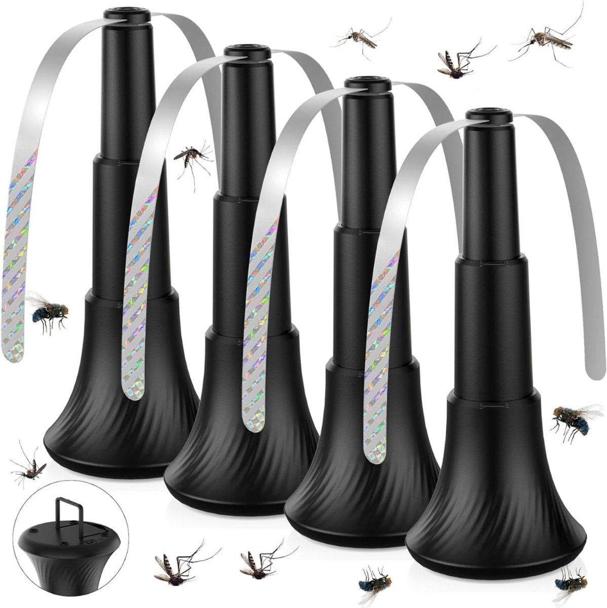 ZMR® Vliegenverjager voor op Tafel - Vliegenverjager - Vliegenmeppers - Zwart - 5cm x 5cm x 20cm