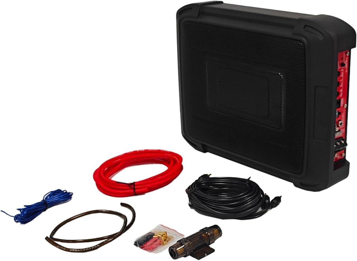 Auto subwoofer - Compacte basbox - Muziek luisteren - Geïntegreerde versterker - 10 inch - Zwart