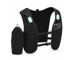 Aurales Hardloopvest – Running Vest – LED Verlichting – Softflask 500ml – Waterdichte Telefoonhouder – Verstelbaar