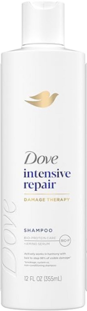 Dove Shampoo Intensive Repair 355 ml (Voordeelpack) – Herstellende Shampoo voor Beschadigd Haar met Bio-Protein Care & Amino Serum