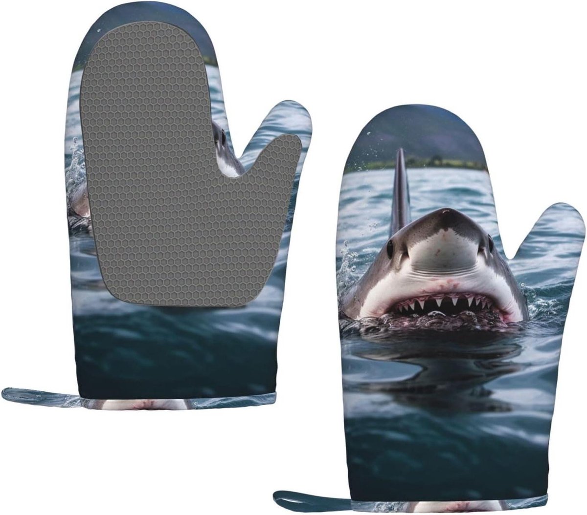 Ovenwanten - Keukenhandschoenen Hittebestendig - Koken en Bakken - Antislip Siliconen Grip - 28 x 18 cm - Zwart