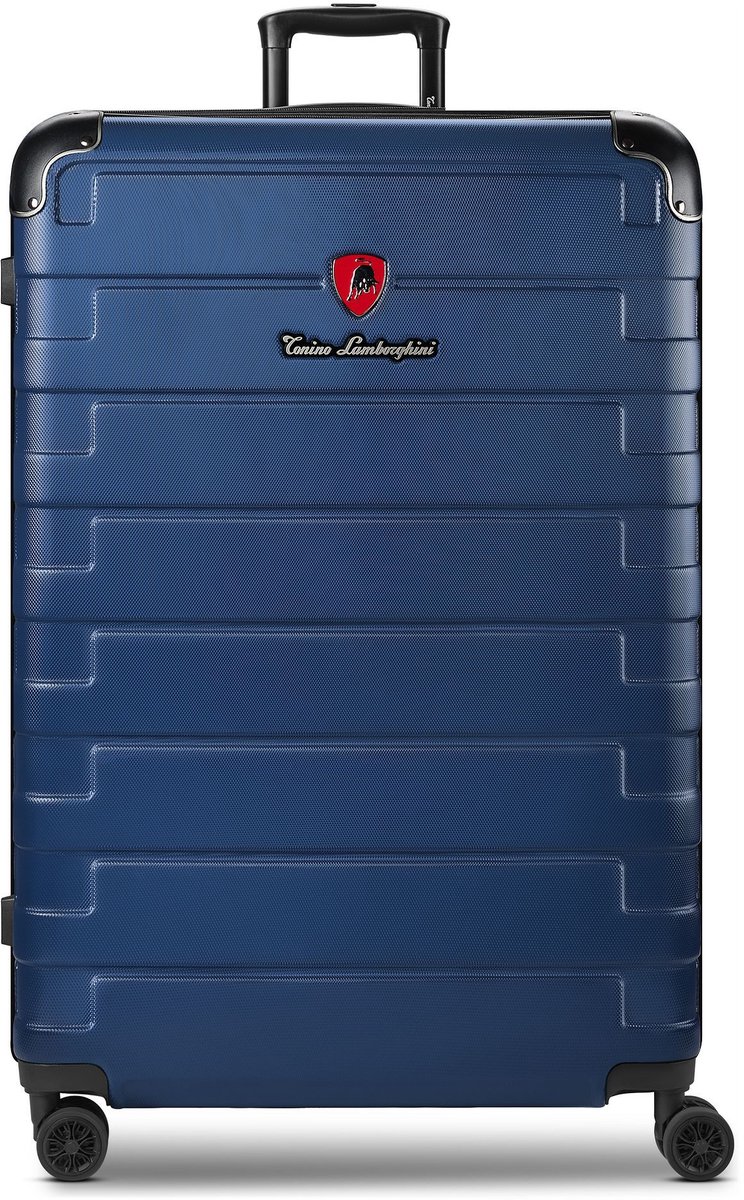Tonino Lamborghini Milano 4-wiel Trolley XL 83 cm speciale maat met rekbare vouw - Harde bagage - TSA slot - navy
