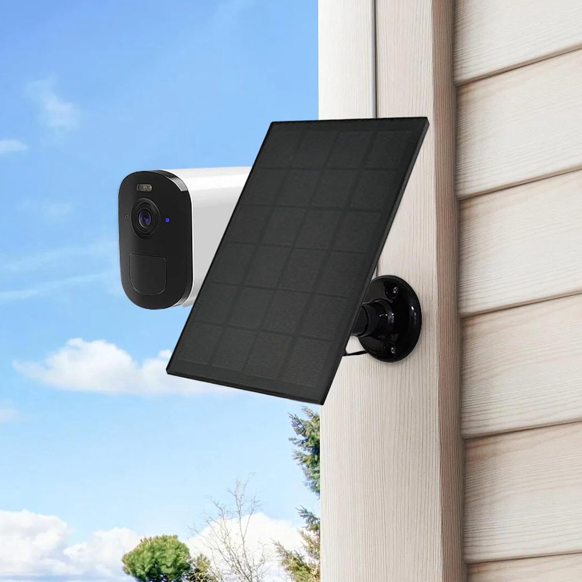Zonnepaneel - Energieoplader - Camera opladen - Weerbestendig IP66 - 20m kabel - Zwart