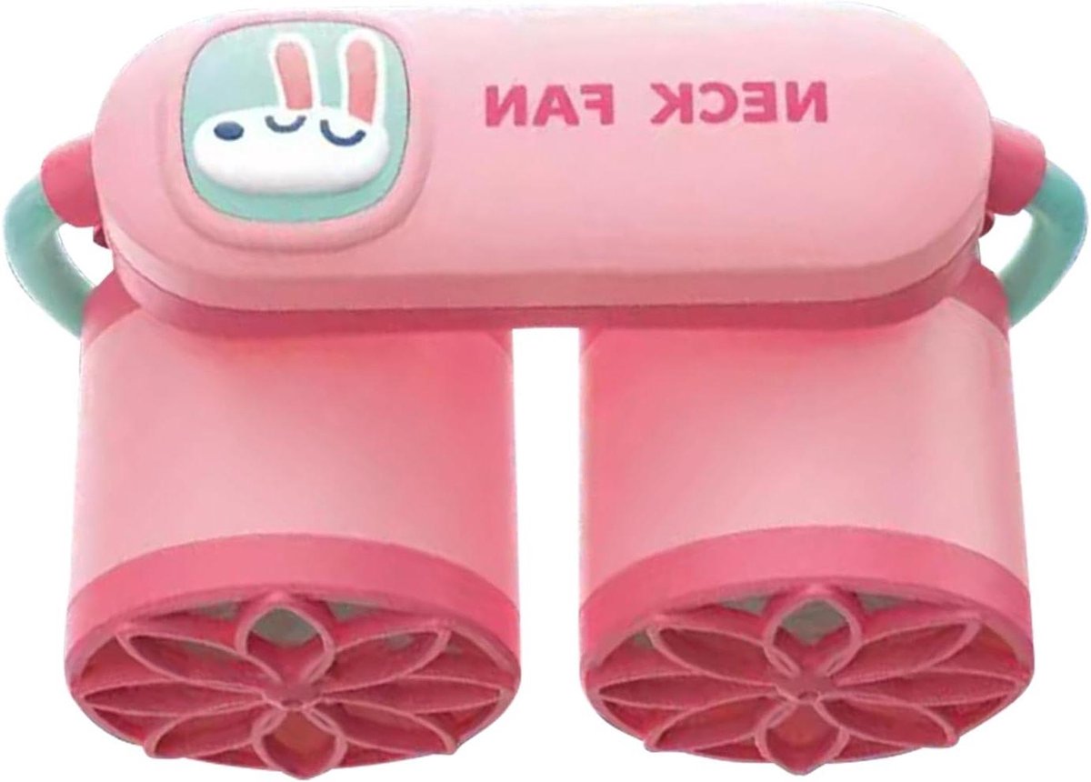 Bladeless Neck Fan - Draagbare Halsventilator - Persoonlijke Verkoeling - Dubbele Luchtstroom - 1200 mAh Batterij - Roze