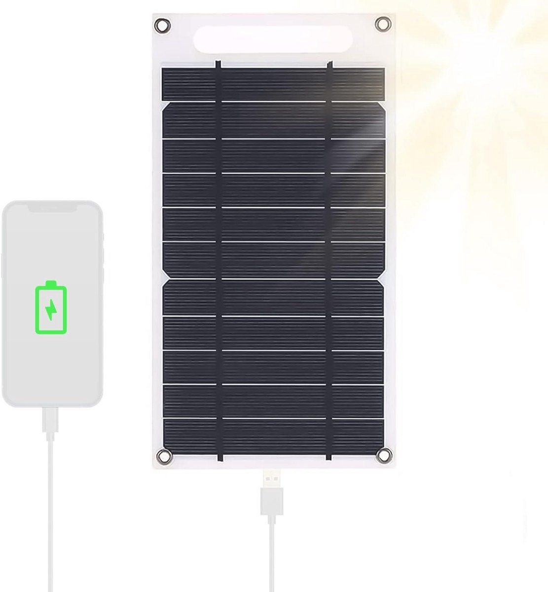 Draagbaar Zonnepaneel - Zonne Charger - Outdoor Opladen - Lichtgewicht Ontwerp - 6 Watt - Geel