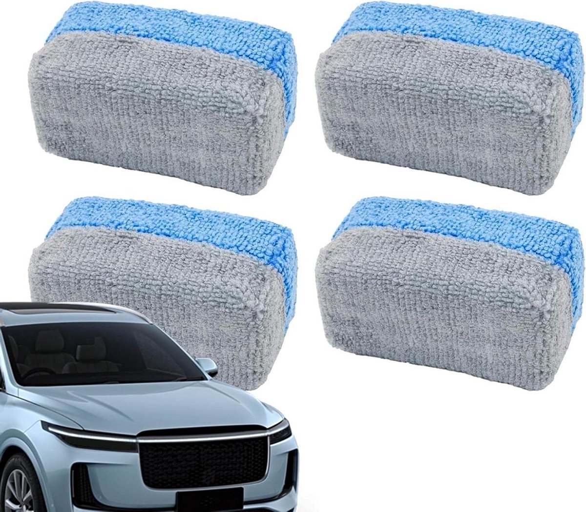 Microvezel Pads - Wax Applicators - Auto Reinigen - Krasvrije Applicatie - 4 Stuks - Stijl 1