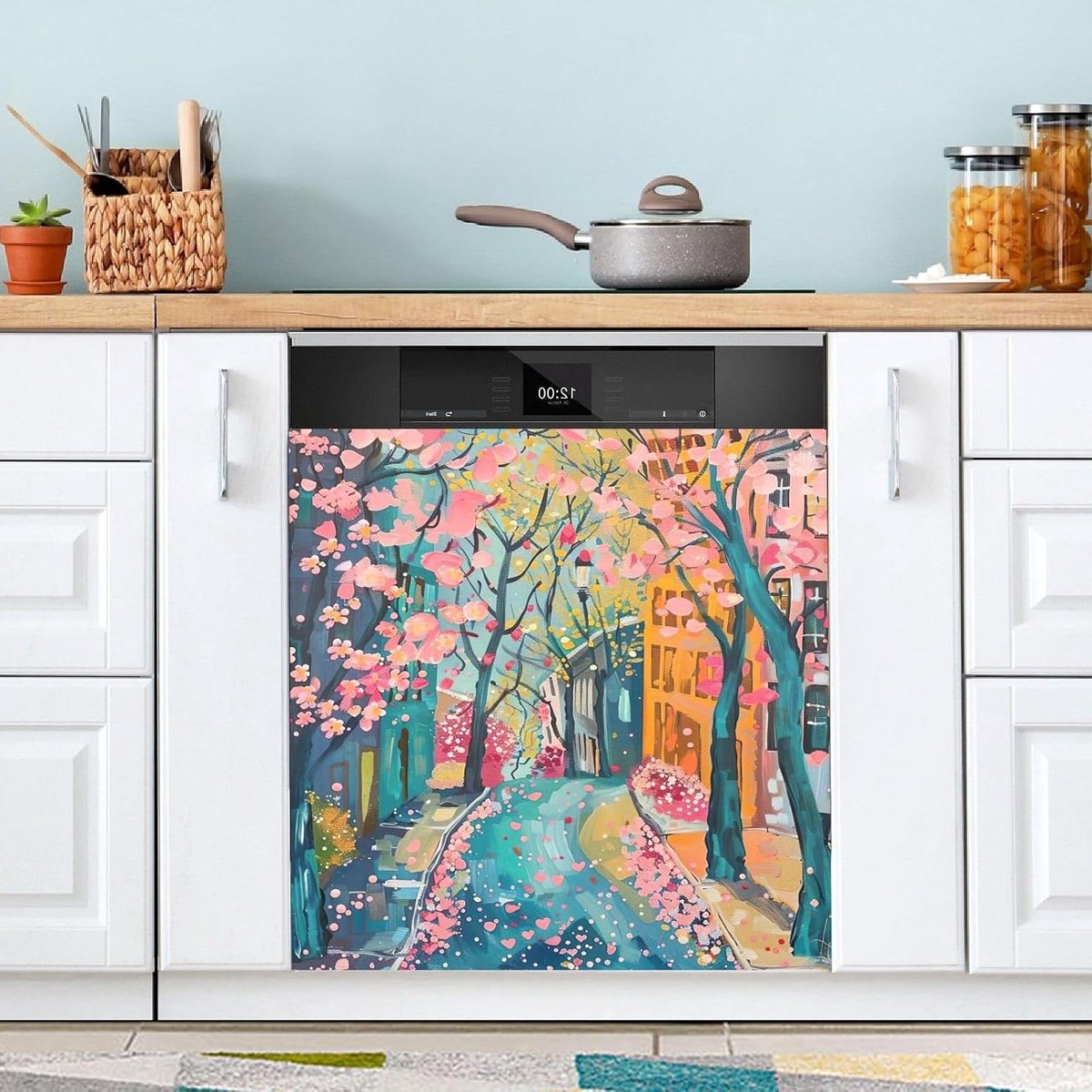 Vaatwasser Covers - Keuken Decor - Keuken Opfrissen - Magnetische Bevestiging - 53 x 66 Inch - Lente Bloeiend