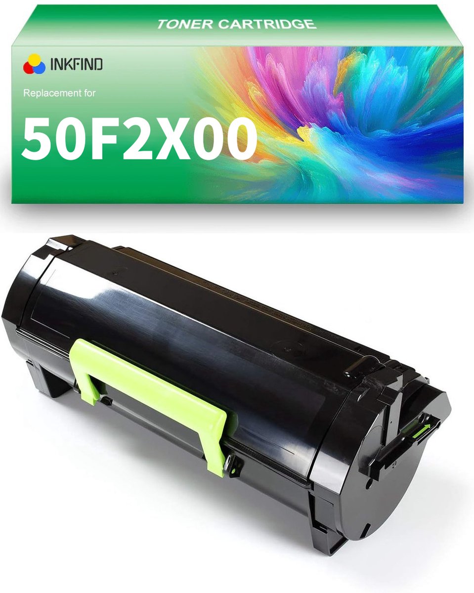 INKFIND 50F2X00 Tonercartridge compatibel met Lexmark 50F2X00 Toner Cartridge 50F2X00 - 1-pack Zwart (extra hoge capaciteit)