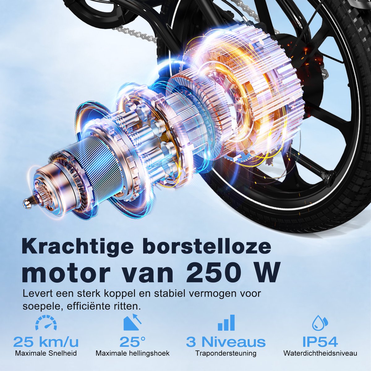 Hitway Elektrische Fiets BK35S - Trendy 16 Inch City Commuter EBike met Afneembare 36V 9Ah Lithium Batterij - Opvouwbaar E-Bike met 250W Motor - APP Bediening – foto 3
