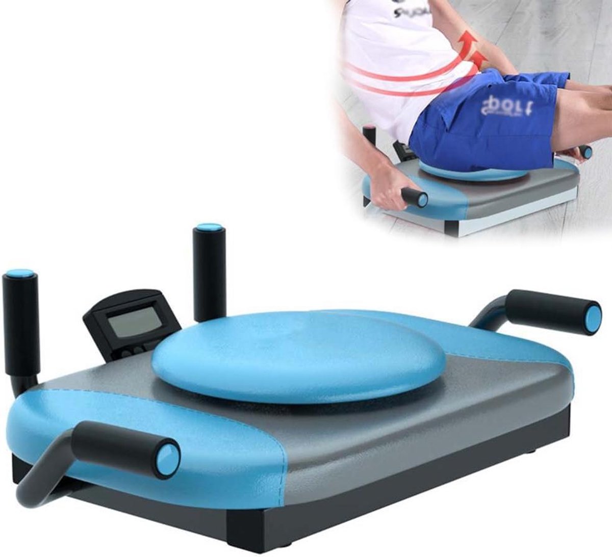 Plank Trainer - Buikspierwiel - Core Training - 360 Rotatie - 64 cm - Blauw