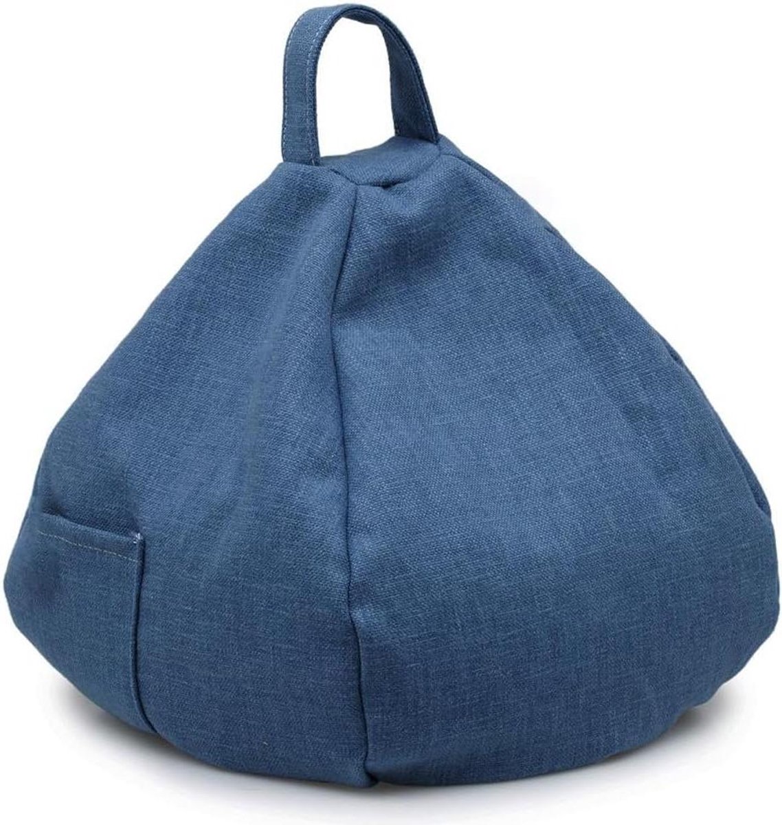 Zitzakkussen - Tablethouder Kussen - Handsfree Gebruik - Met Zijvak - 45 cm - Denim Blauw