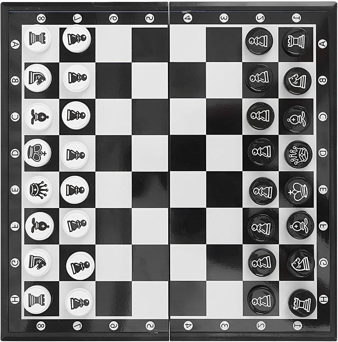 Draagbaar Schaakspel - Opvouwbaar Bord - Reizen en Thuis - Magnetische Figuren - 20 x 20 cm - Zwart