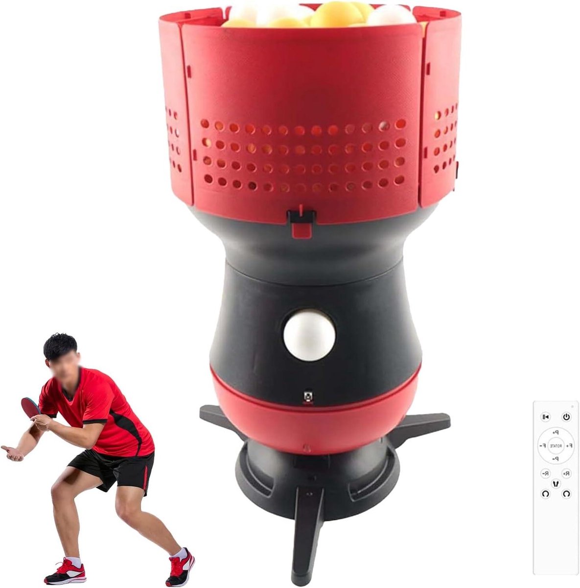 Tafeltennis machine - Pingpong trainer - Verbeteren slagkracht - Draadloze bediening - 90 ballen capaciteit - One Color