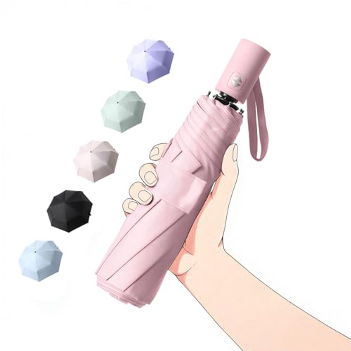 Stormparaplu Opvouwbaar – 12 Ribben Windbestendige Reisparaplu – Automatisch Openen en Sluiten – Diameter 98 cm – Lichtgewicht en Draagbaar – Roze