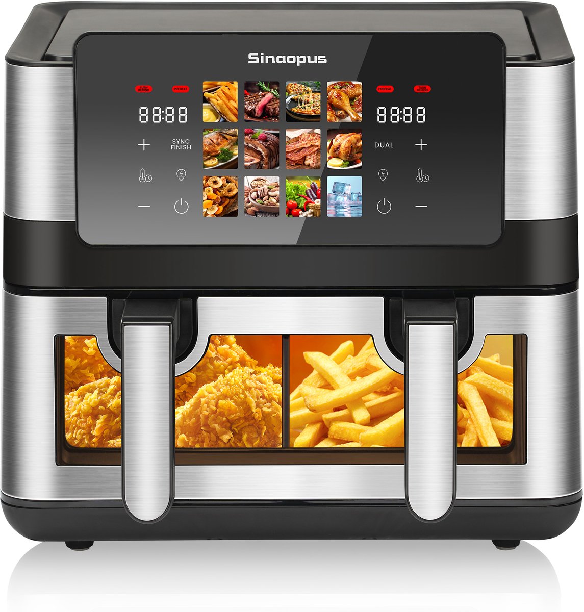 Sinaopus XXL Airfryer 8L (dubbele mand)