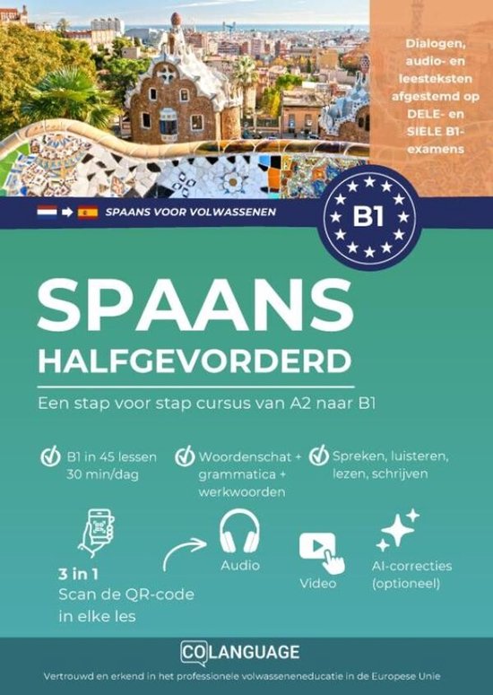 Spaans B1 halfgevorderd. Een stap-voor-stap B1 cursus - cover