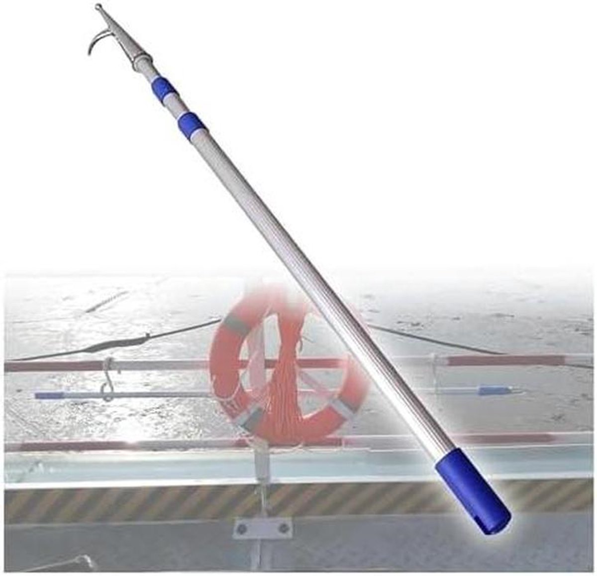 Telescopische Boothaak - Duwstang Aanmeren - Watersport Hulpmiddel - Roestvrij Staal - Verstelbare Lengte - Zilver