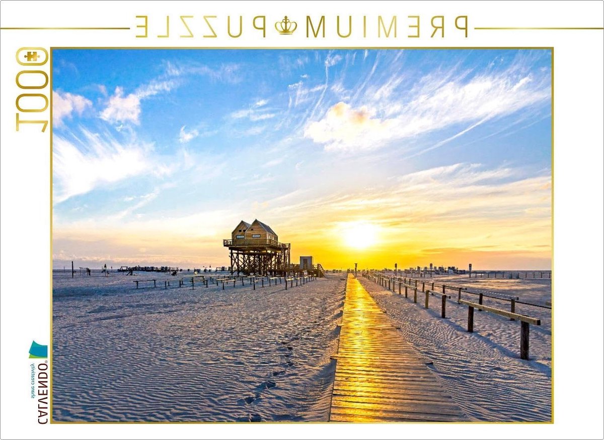 Puzzel Zonsondergang - Legpuzzel Fotopuzzel - Ontspanning Thuis - Premium Kwaliteit - 64 x 48 cm - Meerkleurig