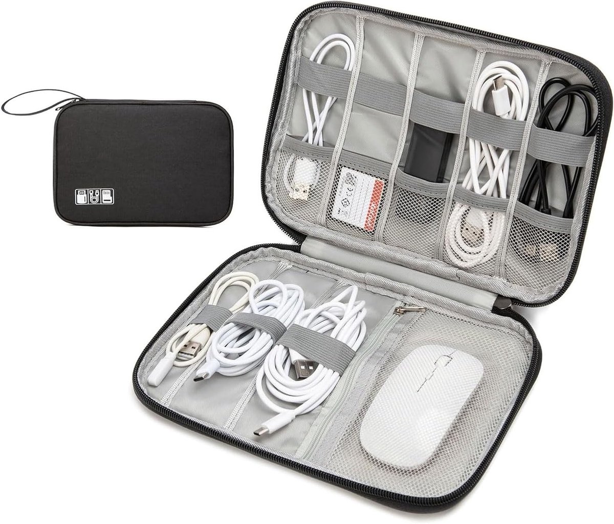 Draagbare kabelopbergzak voor reisaccessoires, organizer voor opladers en elektronische kabels