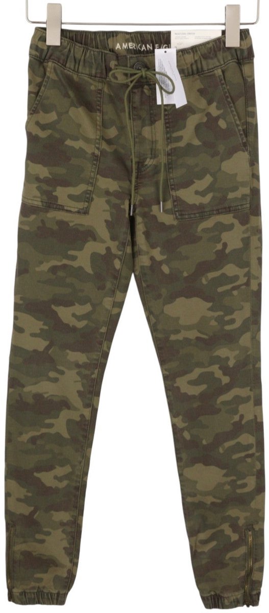 American Eagle Outfitters Jegging Jogger Damesbroekgroen Camouflage - 30