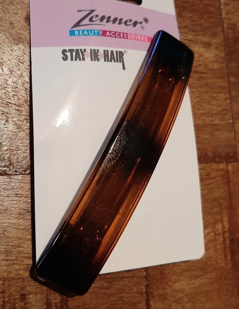 Zenner stay in hair haarspeld - bruin turtle - large - haarklem groot - 10,5 x 2 cm