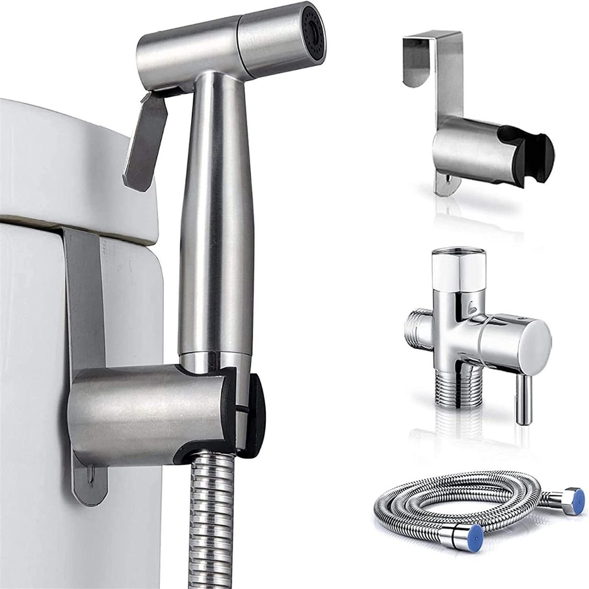 Bidet Sprayer Set - Toilet Douche - Persoonlijke Hygiëne - 2 Sproeistanden - 304 RVS - Zilverkleurig
