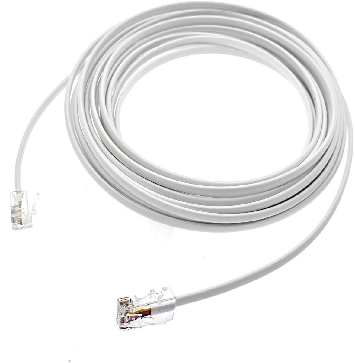 Netwerk Kabel - Modem Kabel - Internet Verbinding - Plat Flexibel Ontwerp - 5 Meter - Wit