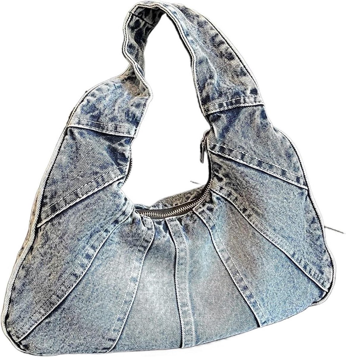 Jeans Hobo Tas - Onderarm Clutch - Dagelijks Gebruik - Veelzijdig Draagbaar - 40 cm Breed - Blauw