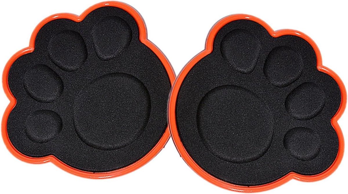 Fitness Schijven - Glijplaten Core - Core Training - Paw Print Design - 18 cm Breed - Rood