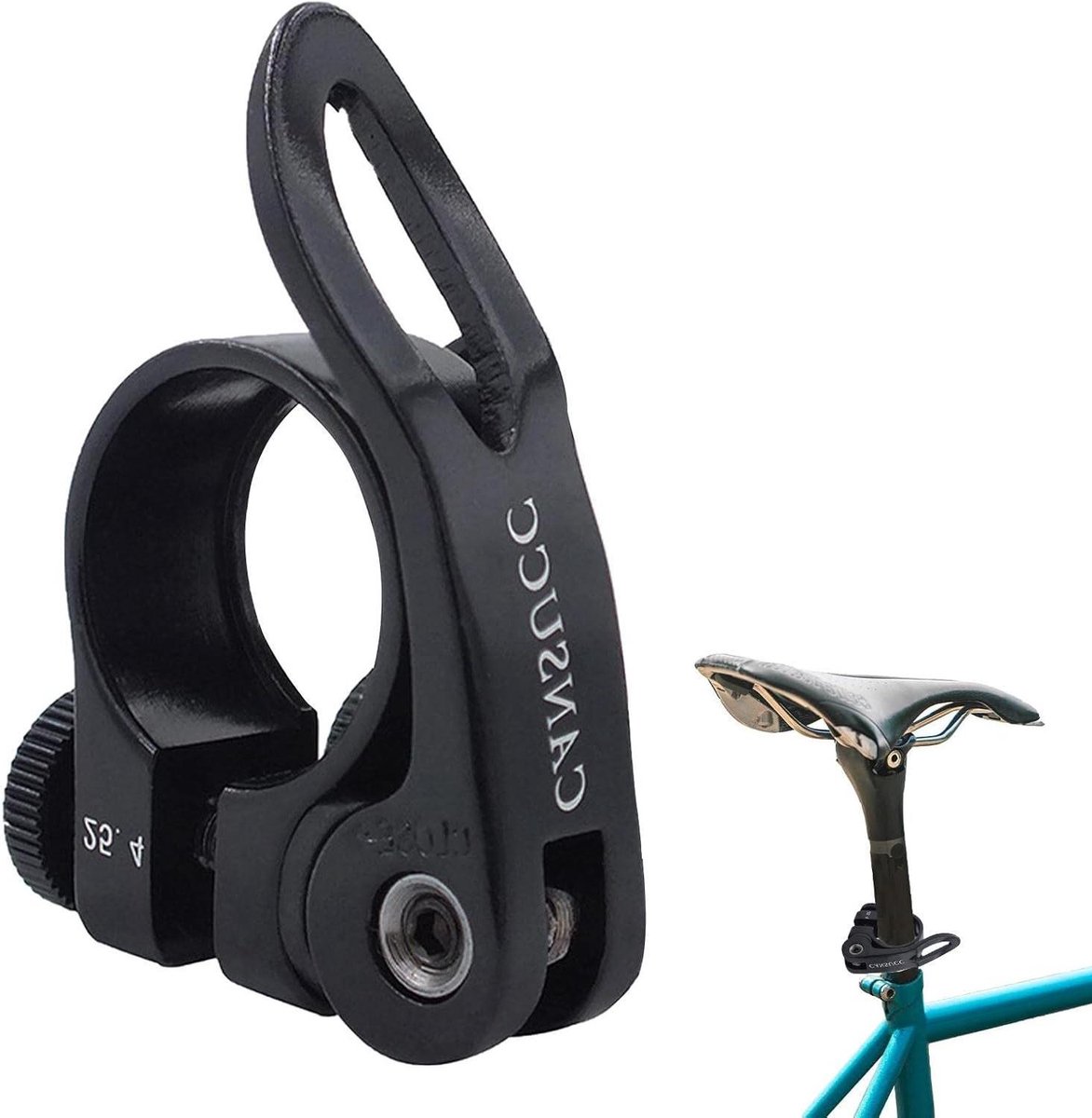 Zadelpenklemmen Fiets - Zadelklem Set - Zadelhoogte Instellen - Lichtgewicht Hol Design - 254 mm - Zwart