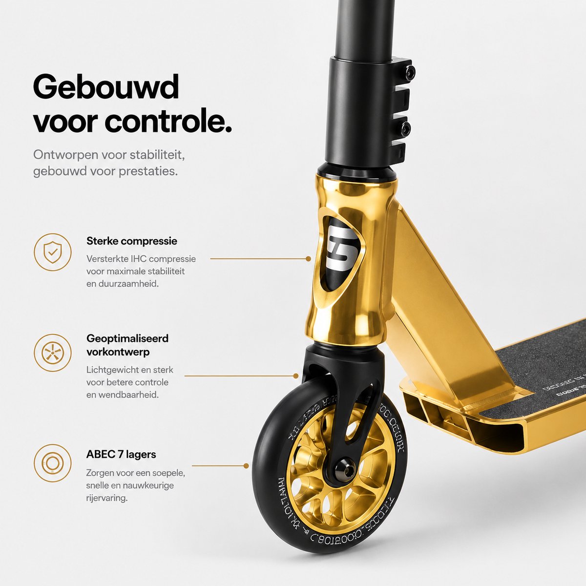 Suotu Stuntstep - Step - Kinderstep - Speelgoed Jongens/Meisjes - ABEC-7 - Aluminium - Goud — afbeelding 3