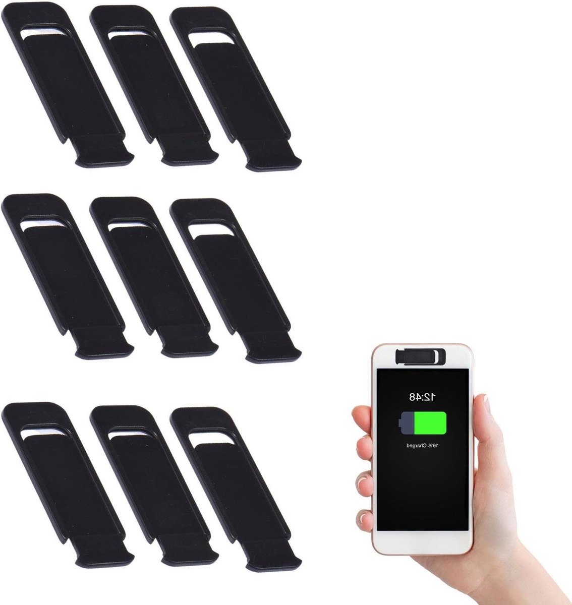 Webcam Cover - Privacy Slider - Digitale Veiligheid - Ultradun Ontwerp - 10 gram - Zwart