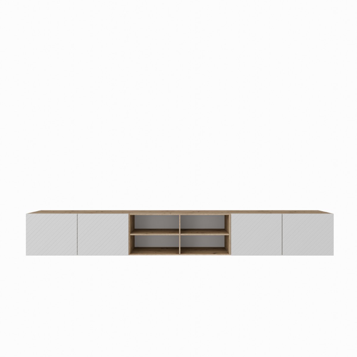Margaret Hadas24 TV-kast Nicole IV 300 (3x100) cm (artisan + wit) Nicole IV 300 Artisan, Wit