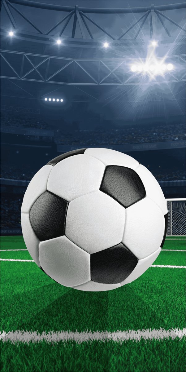 Voetbal handdoek - 140 x 70 cm. - Voetbalstadion strandlaken - 100% katoen