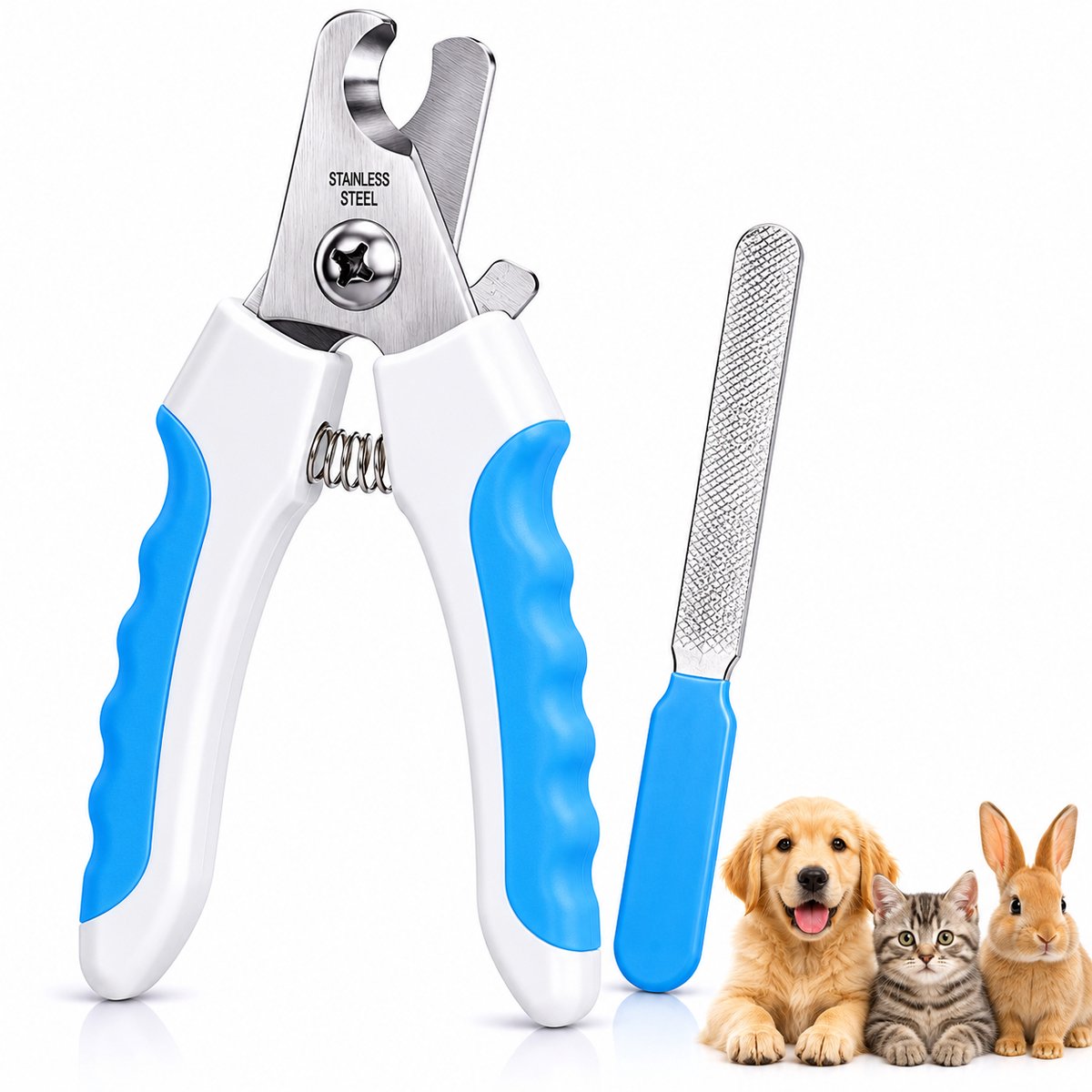 Professionele Nagelknipper Hond en Kat – Nagelschaar met Veiligheidsstop – Nageltang voor Huisdieren – Voor Hond, Kat, Konijn en Knaagdier – Pootverzorging