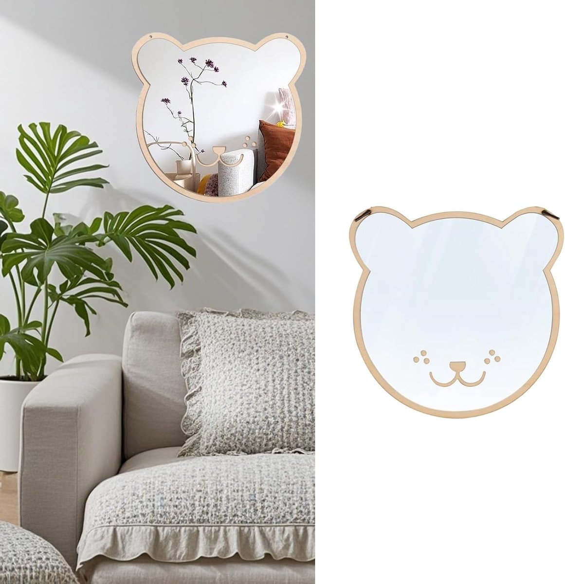 3D Acryl Kinder Spiegel Sticker met Plankje voor Wanddecoratie in Kinderkamer, Slaapkamer en Badkamer