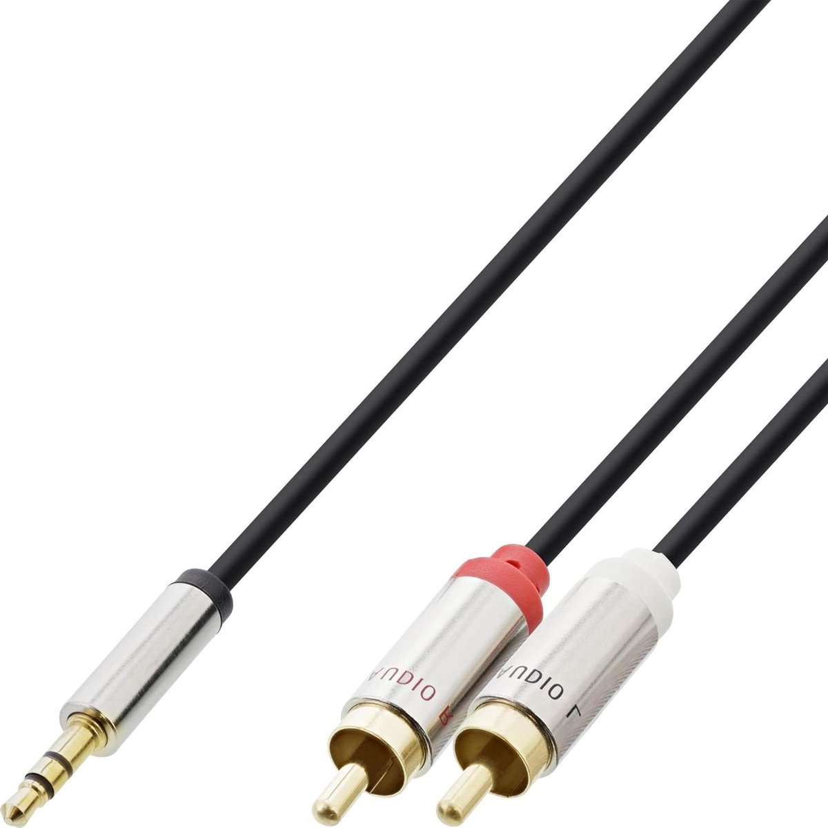 Audiokabel - Jack Kabel - Muziek Afspelen - Vergulde Connectoren - 0.5 Meter - Zwart