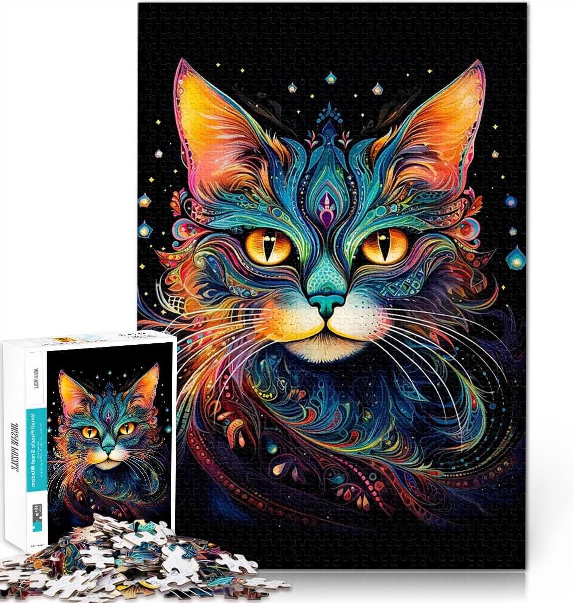 Puzzel 2000 stukjes - Legpuzzel Volwassenen - Ontspanning Thuis - Abstract Kintsugi Kat - 70 x 100 cm - Grijs