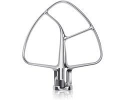 Platte mengspatel van roestvrij staal, geschikt voor de KitchenAid 5QT kantelmixer, gepolijste spatel, vaatwasmachinebestendig.