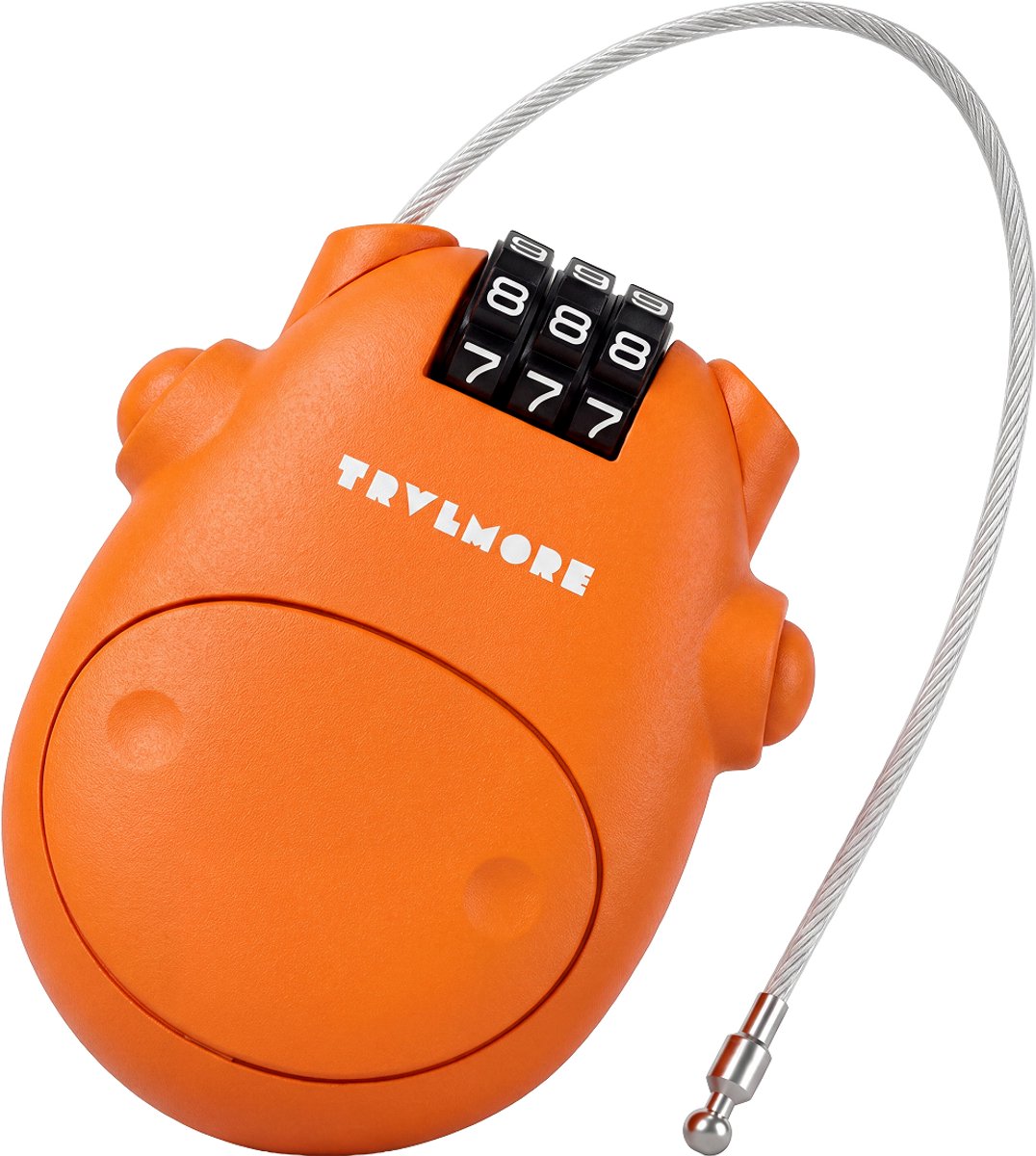 TRVLMORE - Snowboard Slot - Skislot - Flexibele Kabel - Kabelslot - Cijferslot - Hangslot - Staal - Oranje