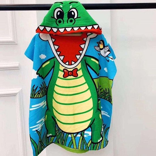 Kinderbadjas - Poncho handdoek - Na het baden - Zacht microvezel - 60x120 cm - Cartoon print — afbeelding 2