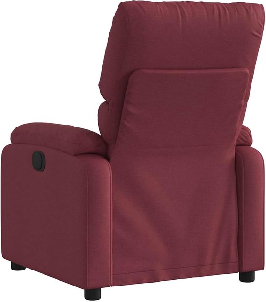 Relaxstoel stof - Comfortabele stoel - Ontspannen thuis - Traploos verstelbaar - 75 x 145 cm - Wijnrood — afbeelding 4