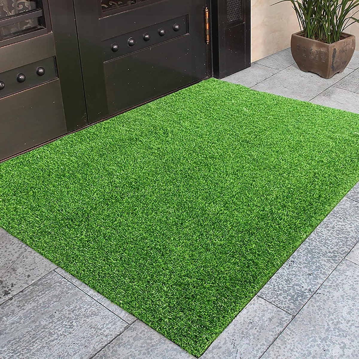 Antislip Tapijt - Kunstgras Mat - Buiten Decoratie - Hoge Dichtheid - 100 x 120 cm - Groen